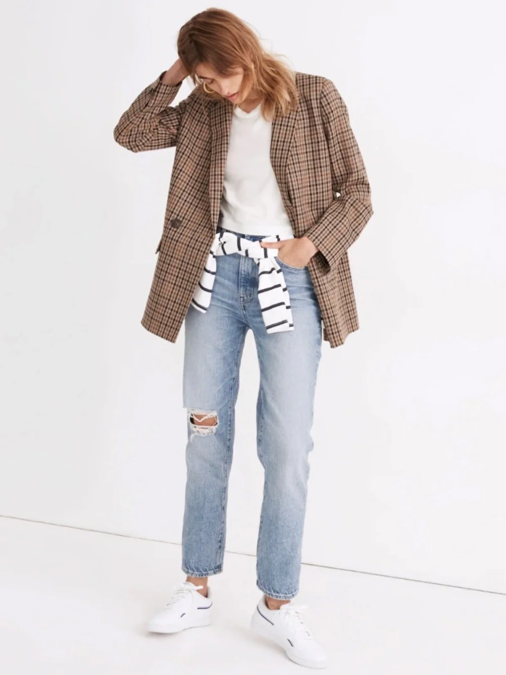 Madewell Dorset Blazer Coster Plaid Small